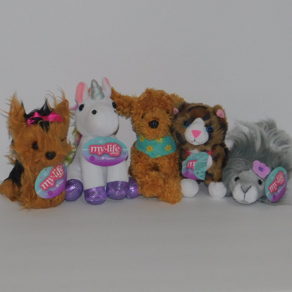 My Life as Doll Pets Stuffed Plush Yorkie Cat Guinea Pig FIVE Animals